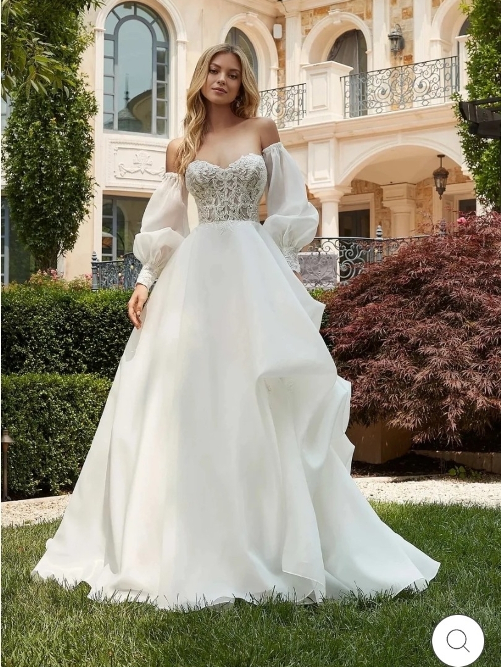 Morilee Paradisa Romantic White Wedding Gown with Sleves Size 8 Nwt